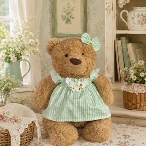 Bartholomew bear clothes outfits - Mint Stripe Cottage Dress Set[WW-13-16IN]